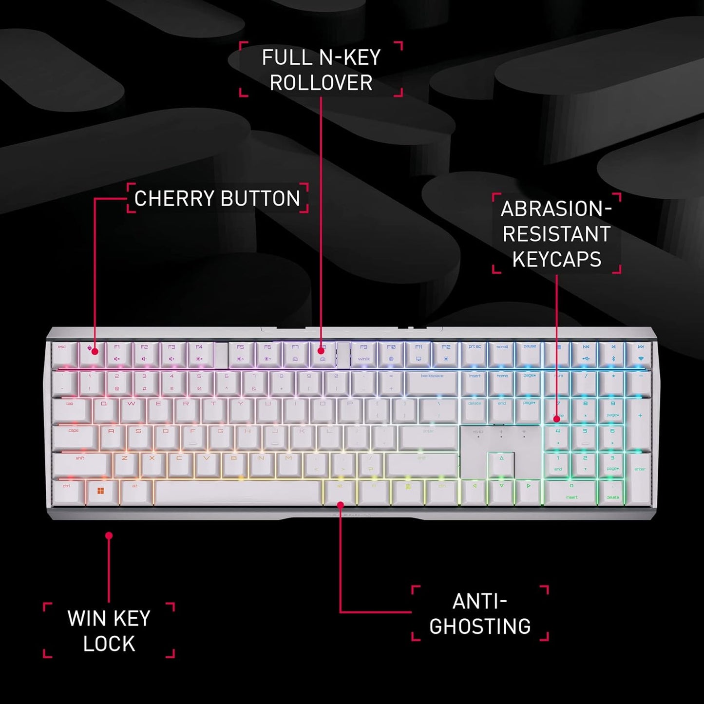 Cherry MX 3.0S Wireless Mechanical Gaming Keyboard White