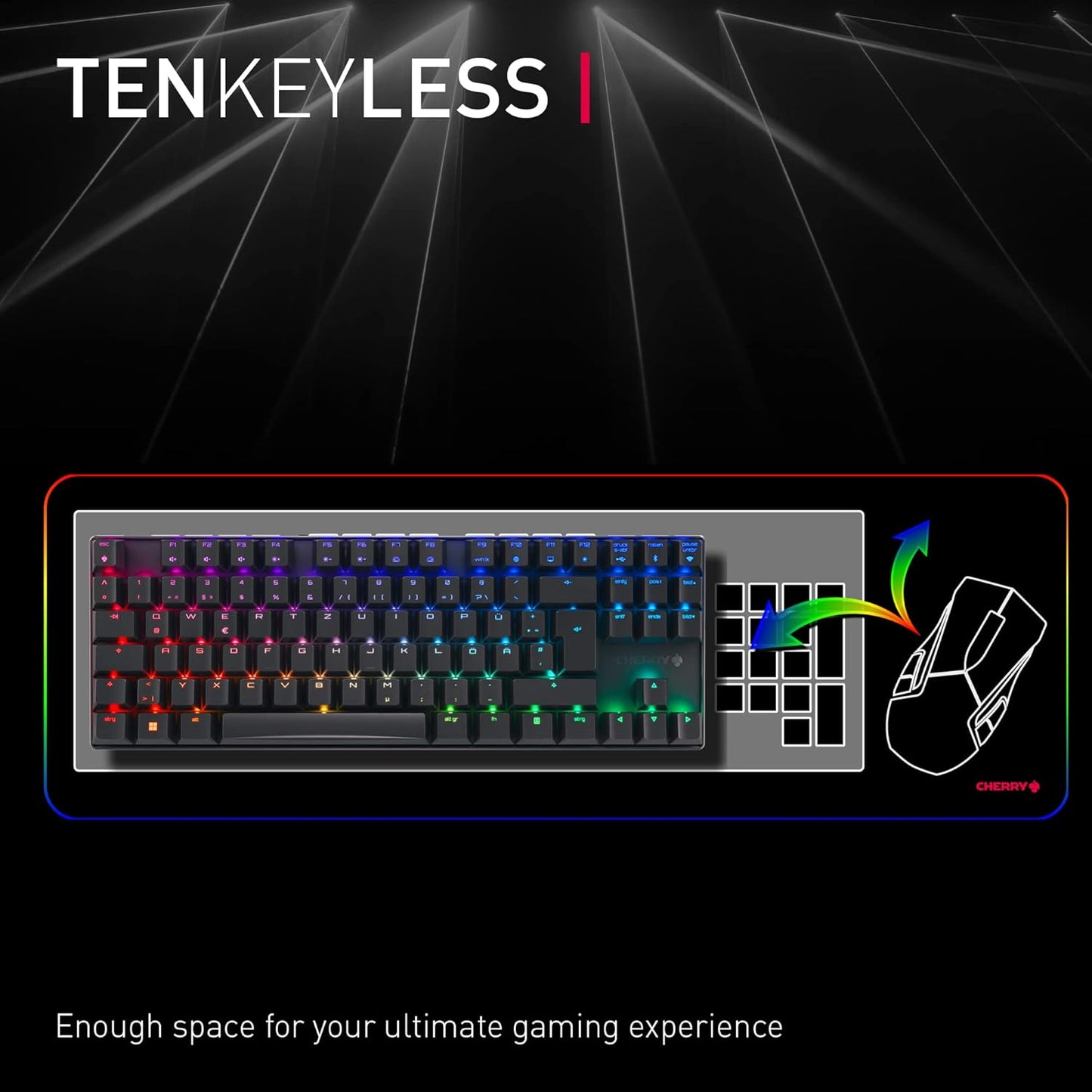 Cherry MX 8.2 Mechanical TKL RGB Wireless Rechargeable Keyboard Black
