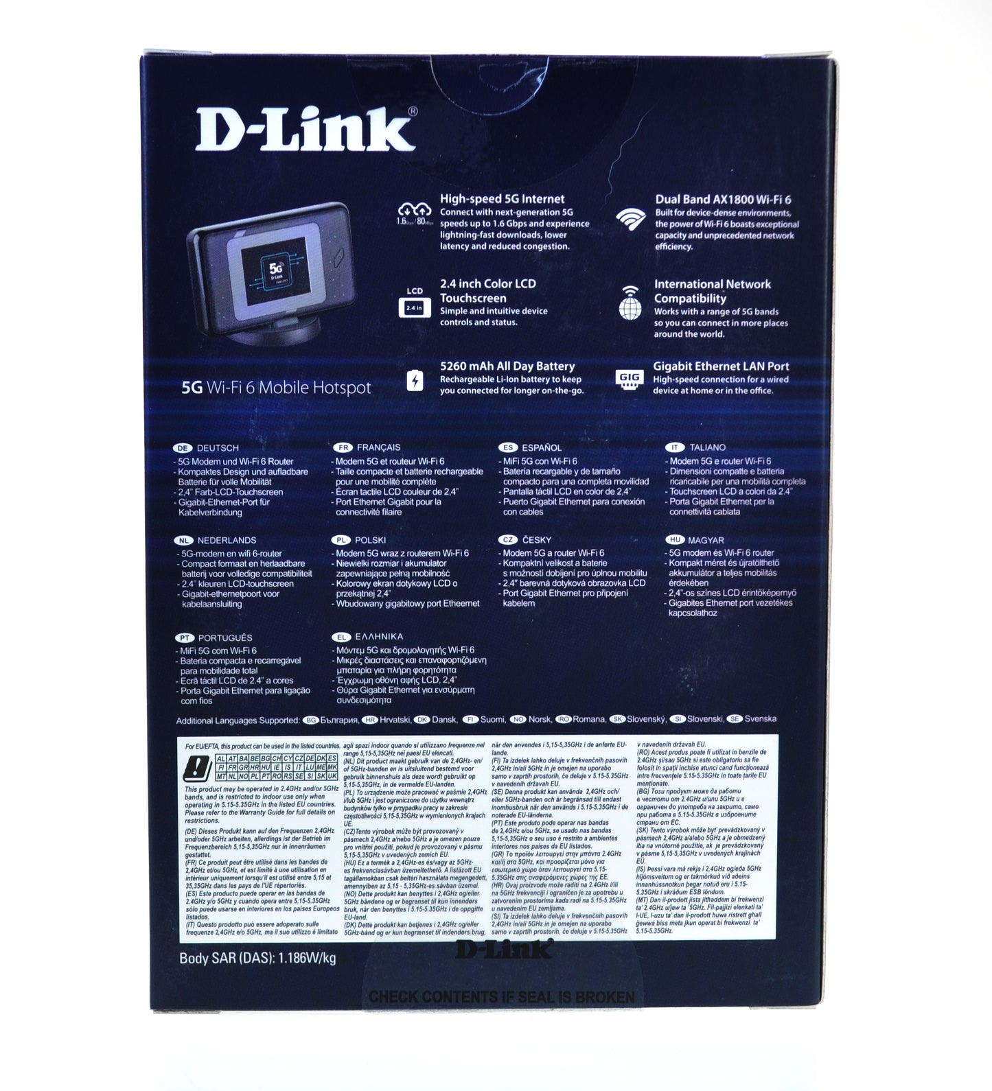 5G Wi‑Fi 6 Mobile Hotspot Router D‑Link DWR‑2101