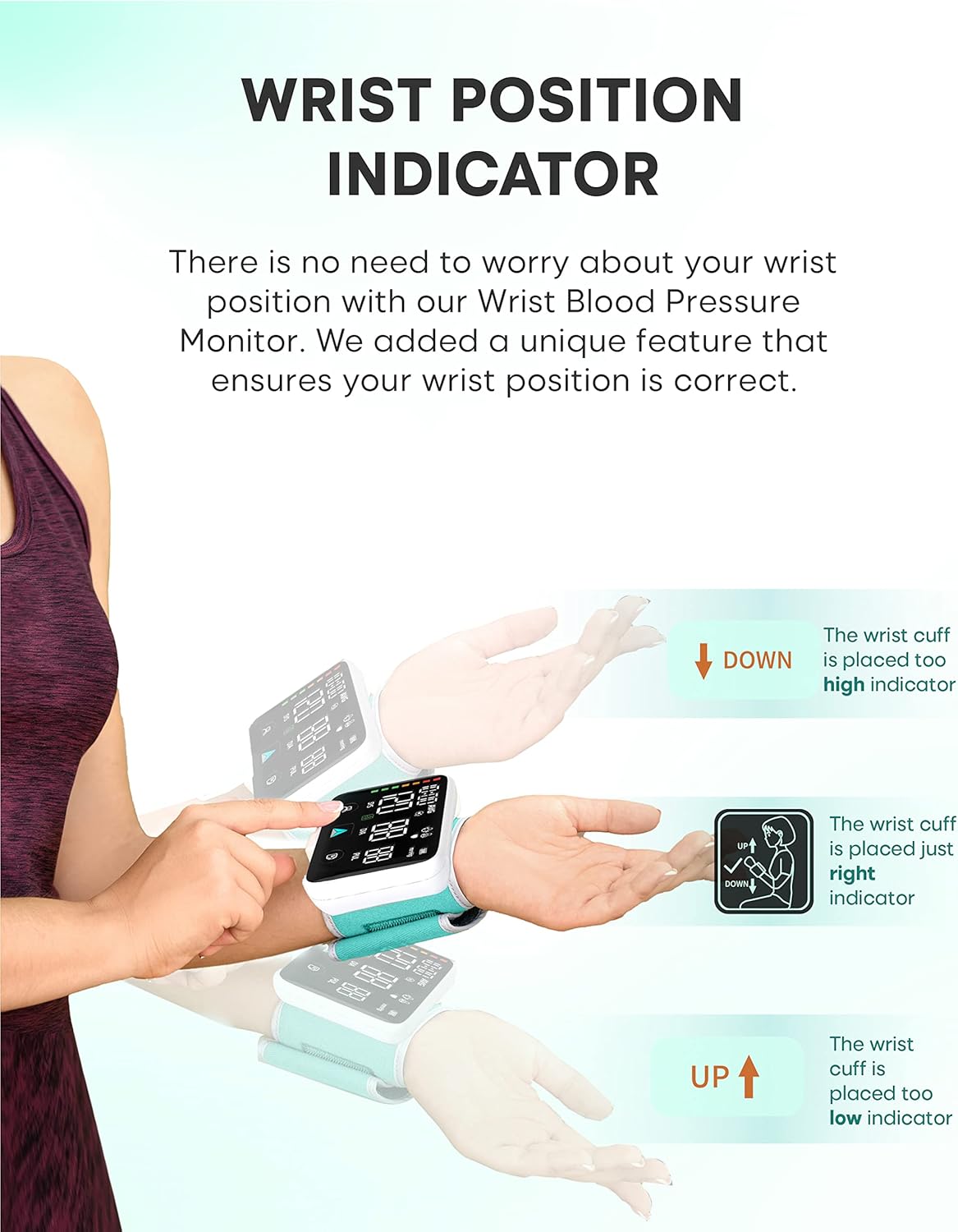 DSK WRS-35E Automatic Wrist Blood Pressure Monitor Large Display Voice Prompts