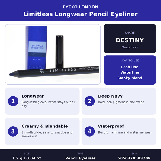 Eyeko London Limitless Longwear Eyeliner Pencil Destiny Deep Blue