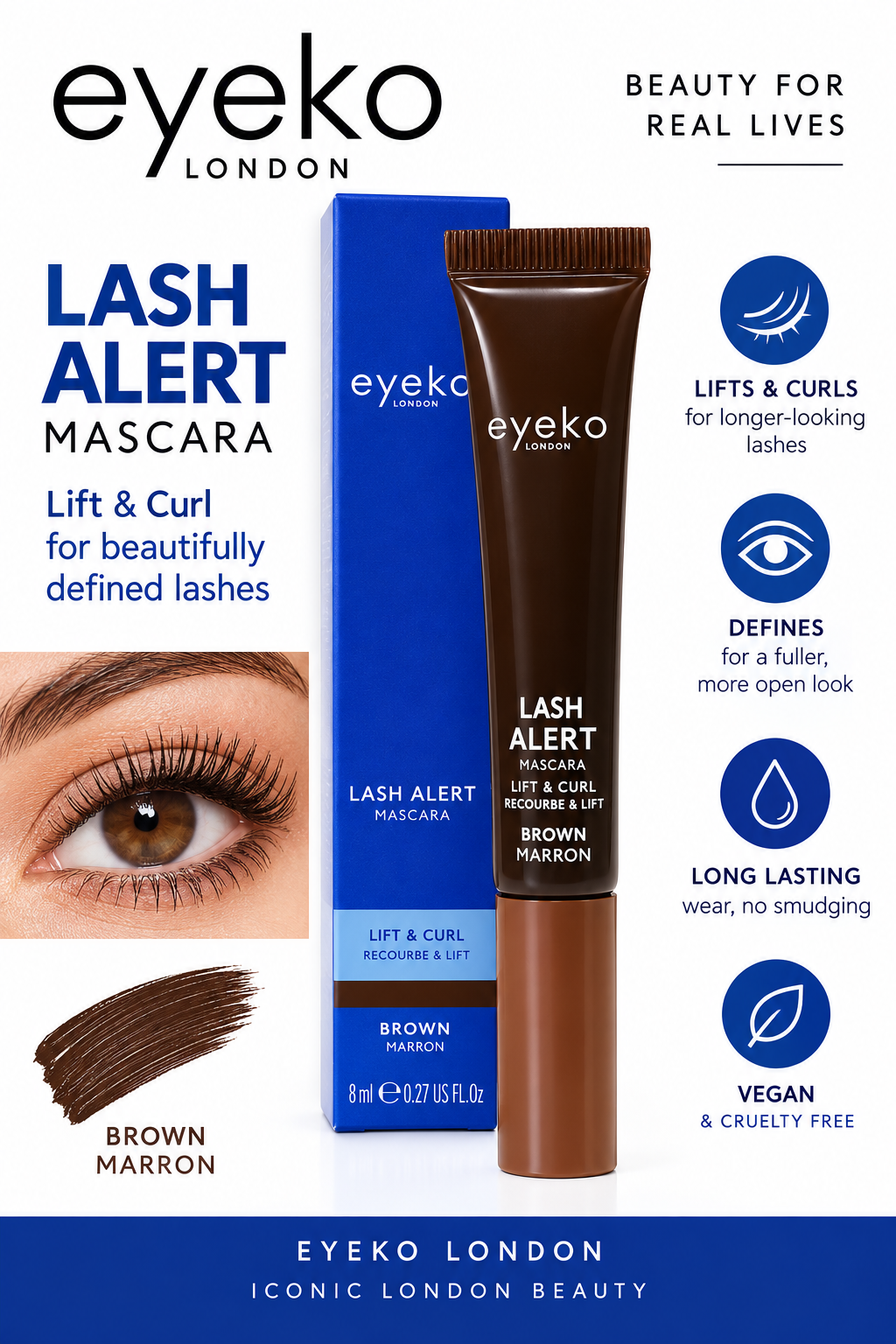 Eyeko Lash Alert Mascara Brown 8ml