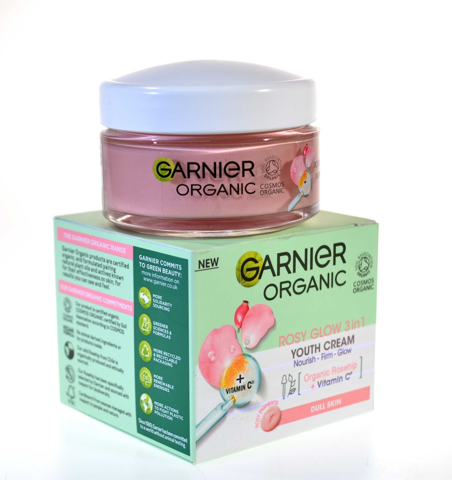 Garnier Organic Rosy Glow 3-in-1 Youth Cream 50ml Day Night Face Moisturiser
