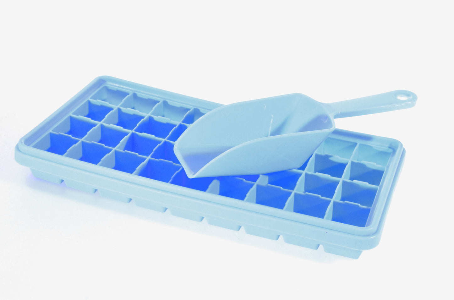 Ice Cube Maker with Tray Scoop and Lid Stackable