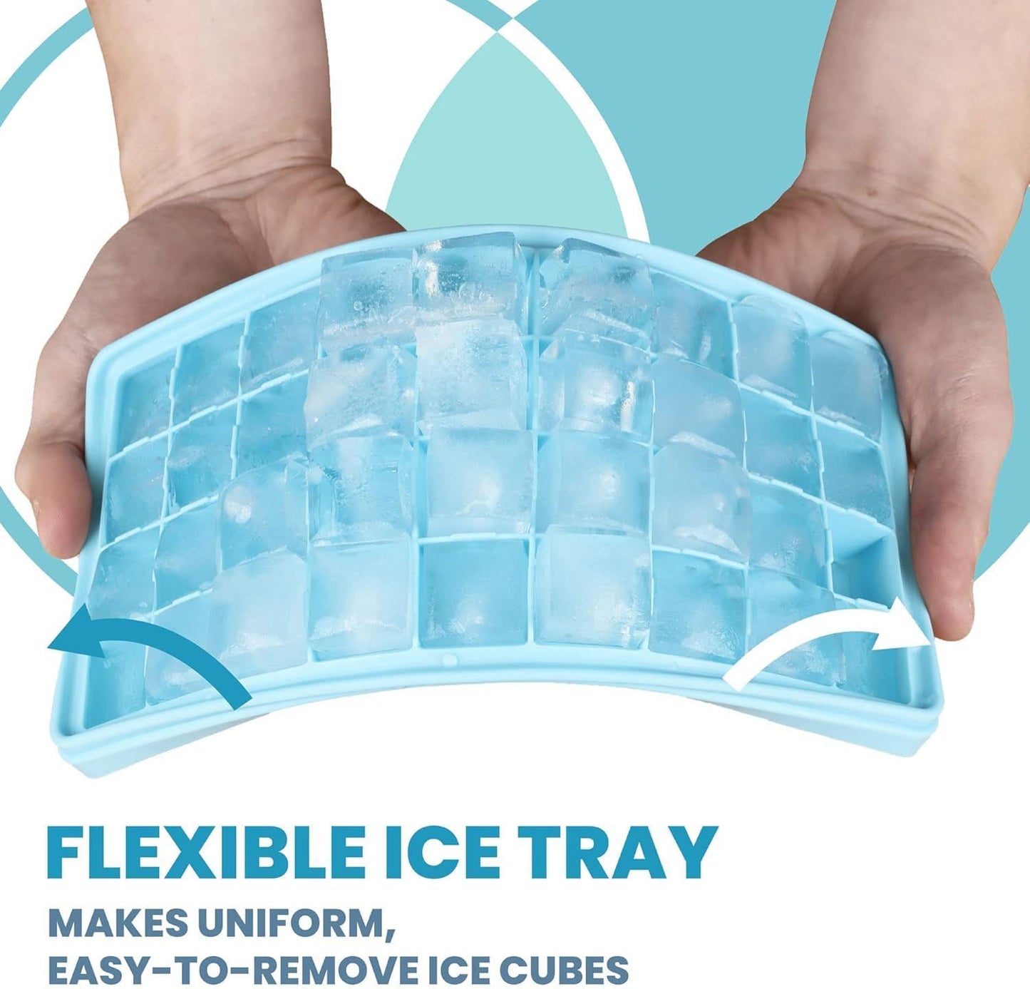 Ice Cube Maker with Tray Scoop and Lid Stackable