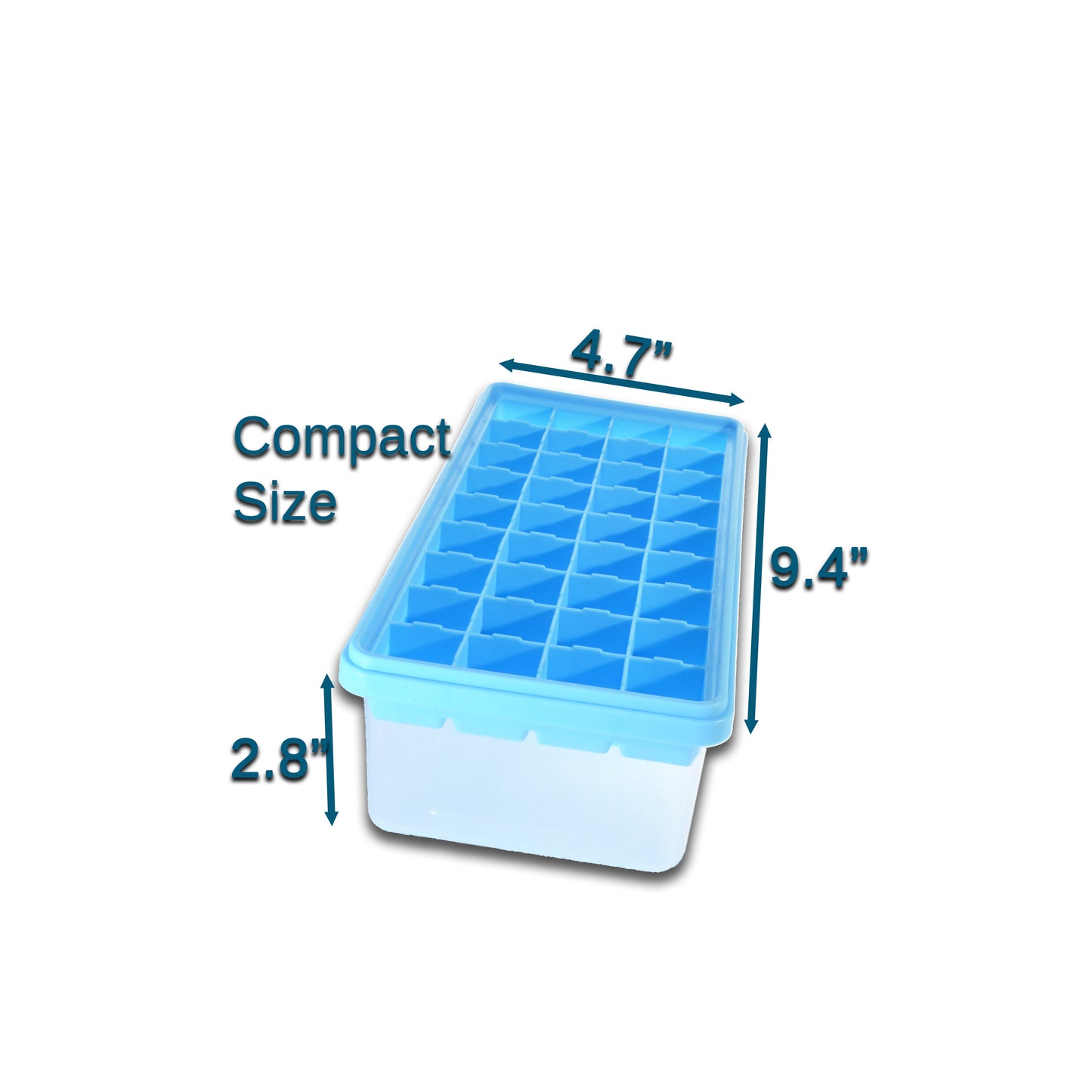 Ice Cube Maker with Tray Scoop and Lid Stackable