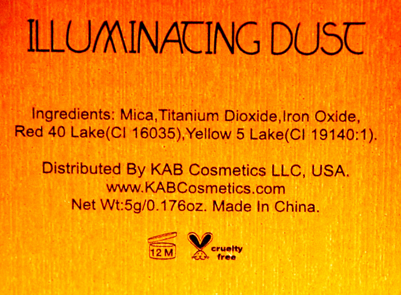 KAB Cosmetics Illuminating Dust GOLDEN HOUR 5g x  2 Packs