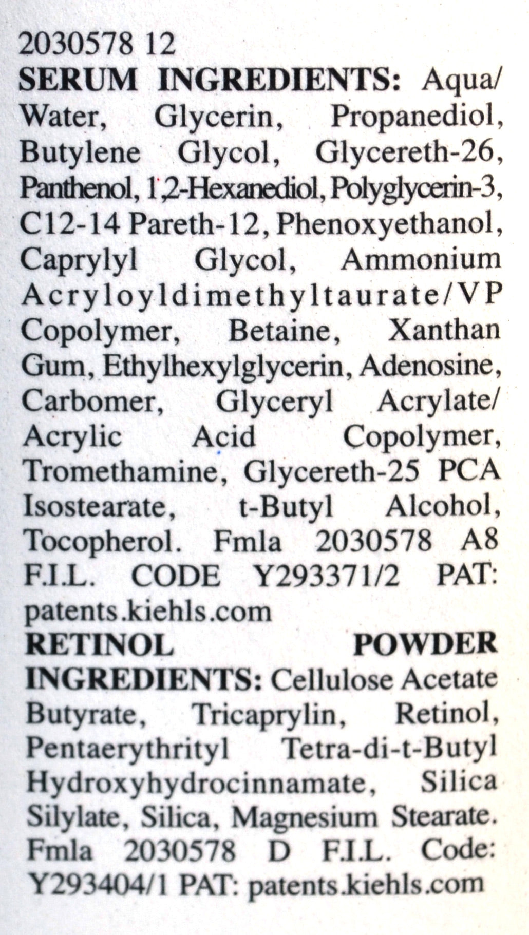 Kiehls Retinol Fast Release Anti Wrinkle Night Serum 28ml