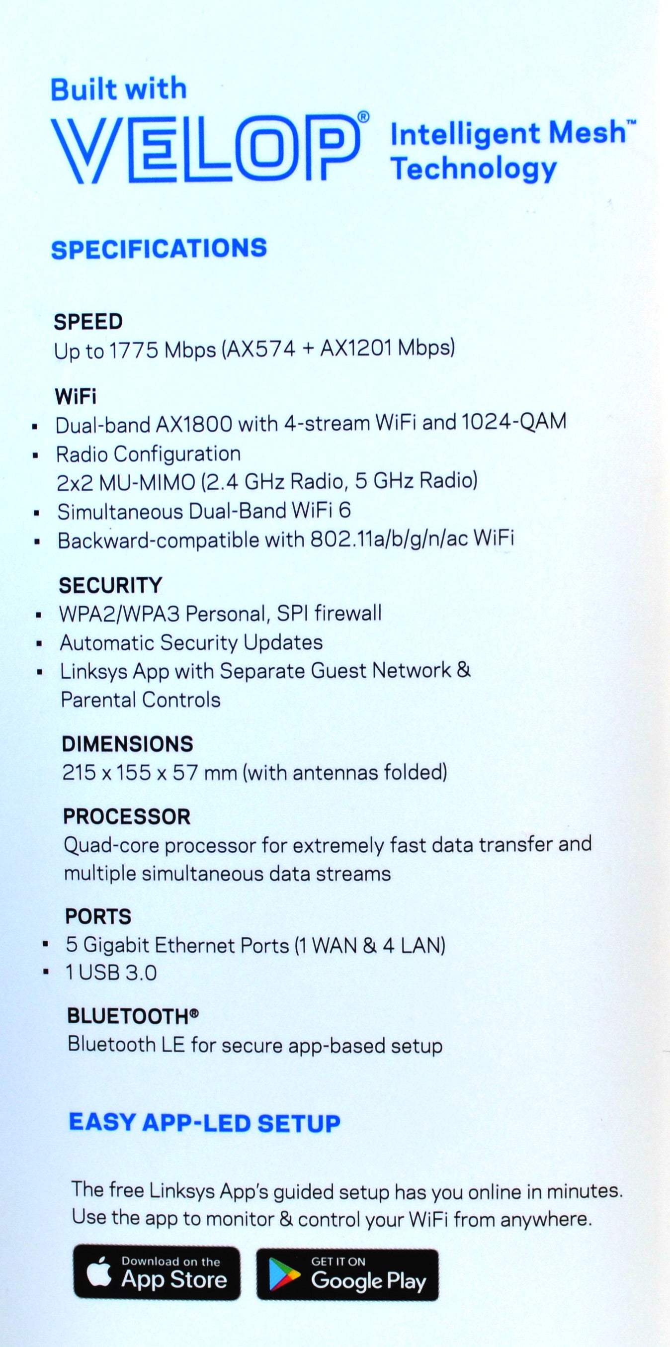 Linksys MR7350 Gigabit WiFi 6 Router