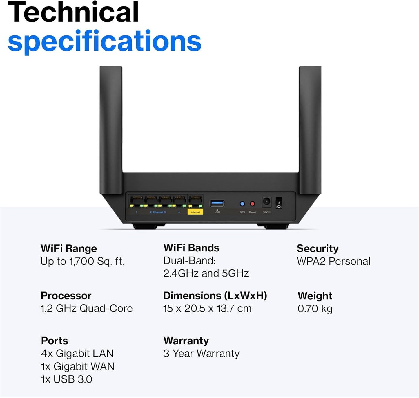 Linksys MR7350 Gigabit WiFi 6 Router