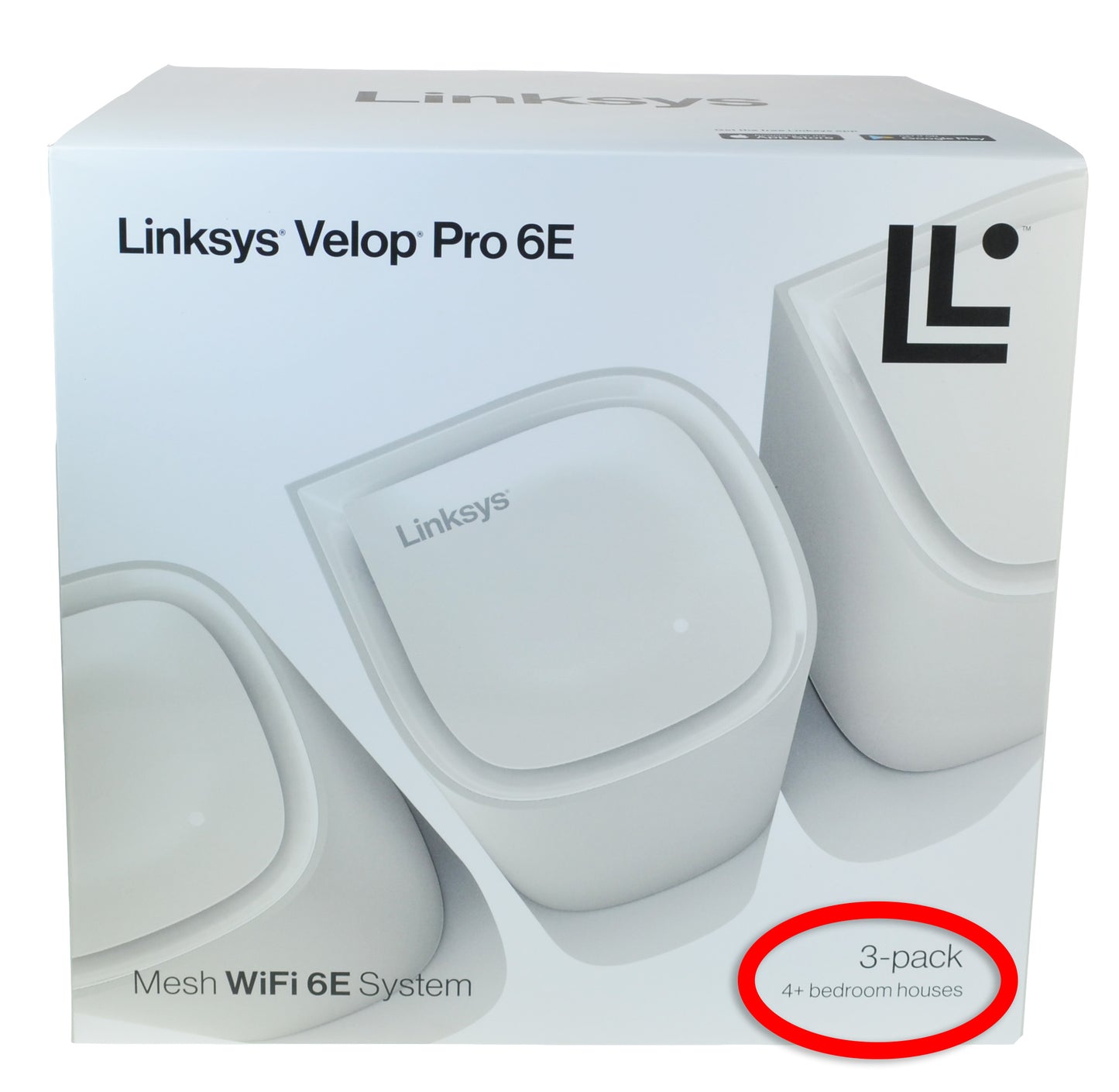 Linksys WiFi 6 Velop Pro 6E Router Triple Pack for Large Spaces