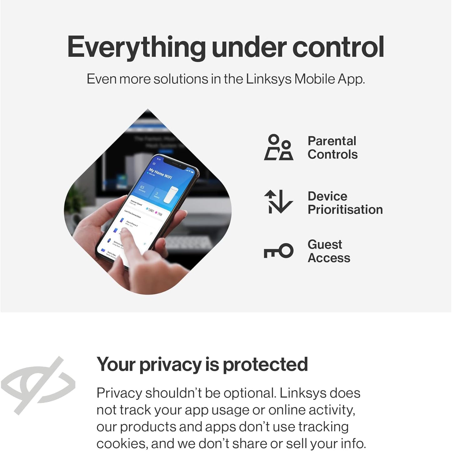 Linksys WiFi 6 Velop Pro 6E Router Triple Pack for Large Spaces