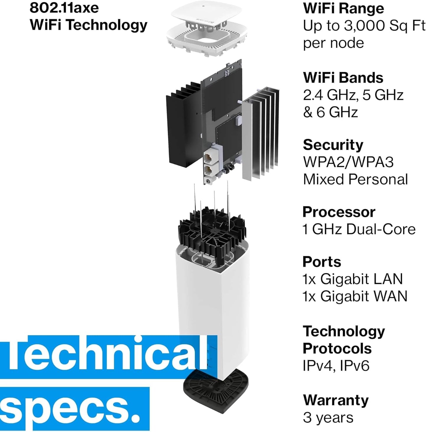 Linksys WiFi 6 Velop Pro 6E Router Triple Pack for Large Spaces