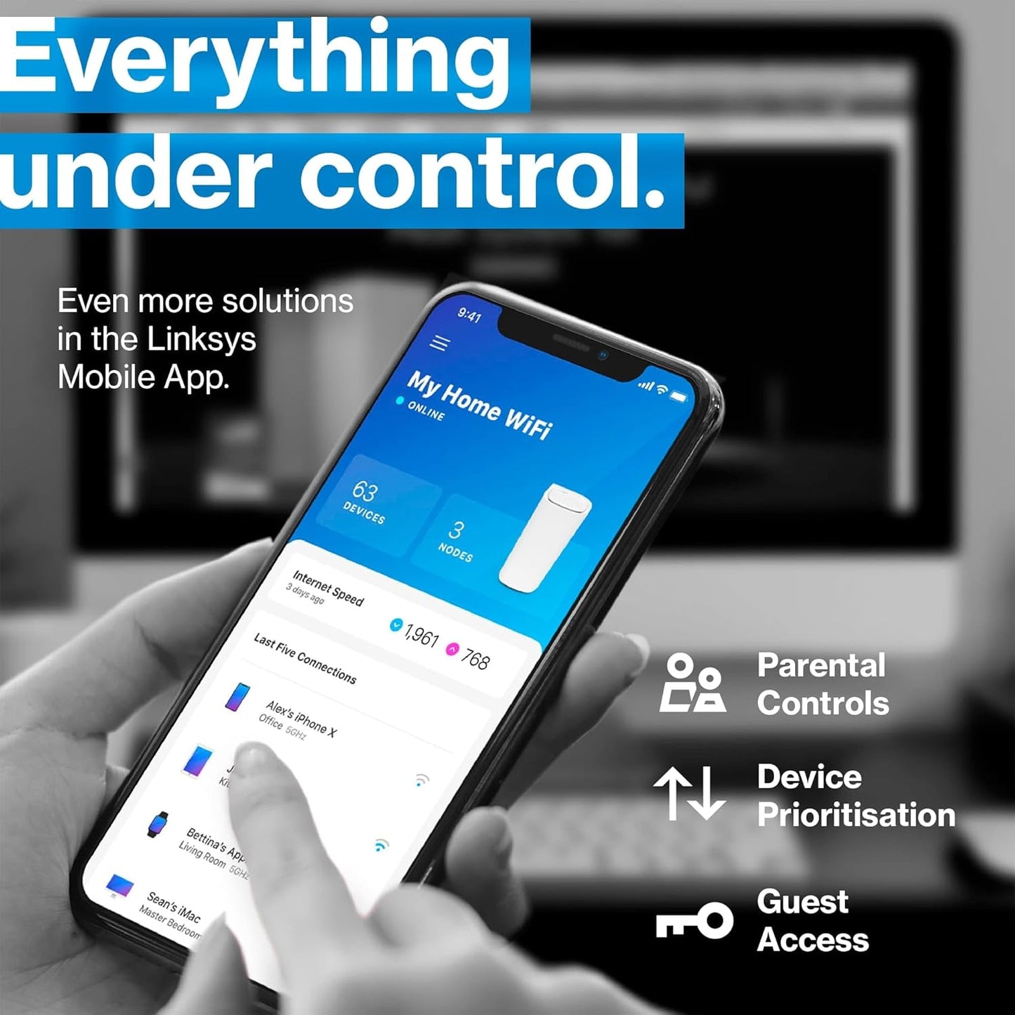 Linksys WiFi 6 Velop Pro 6E Router Triple Pack for Large Spaces