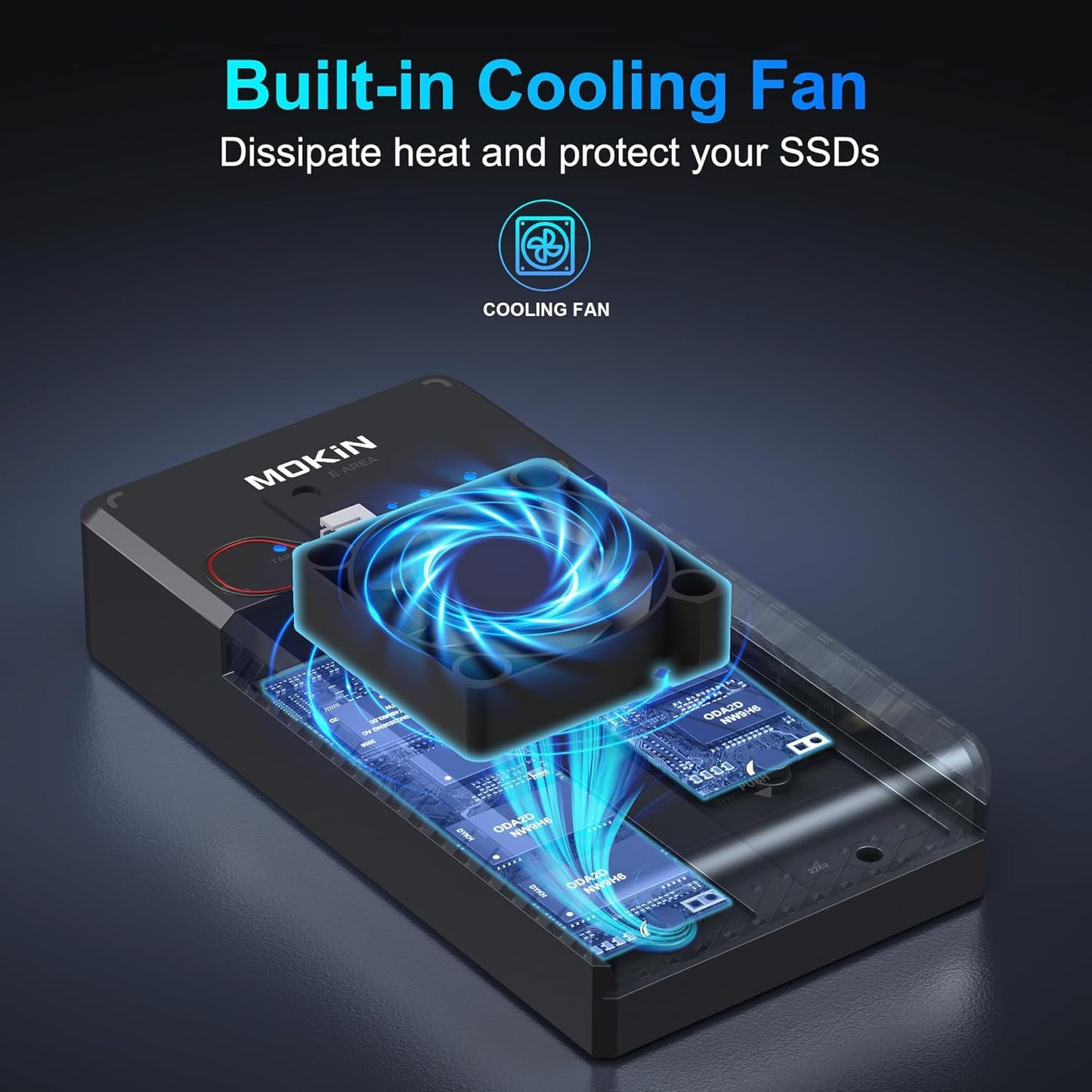Mokin NVMe M.2 Dual Enclosure Har Drive Cloner USB-A & USB-C