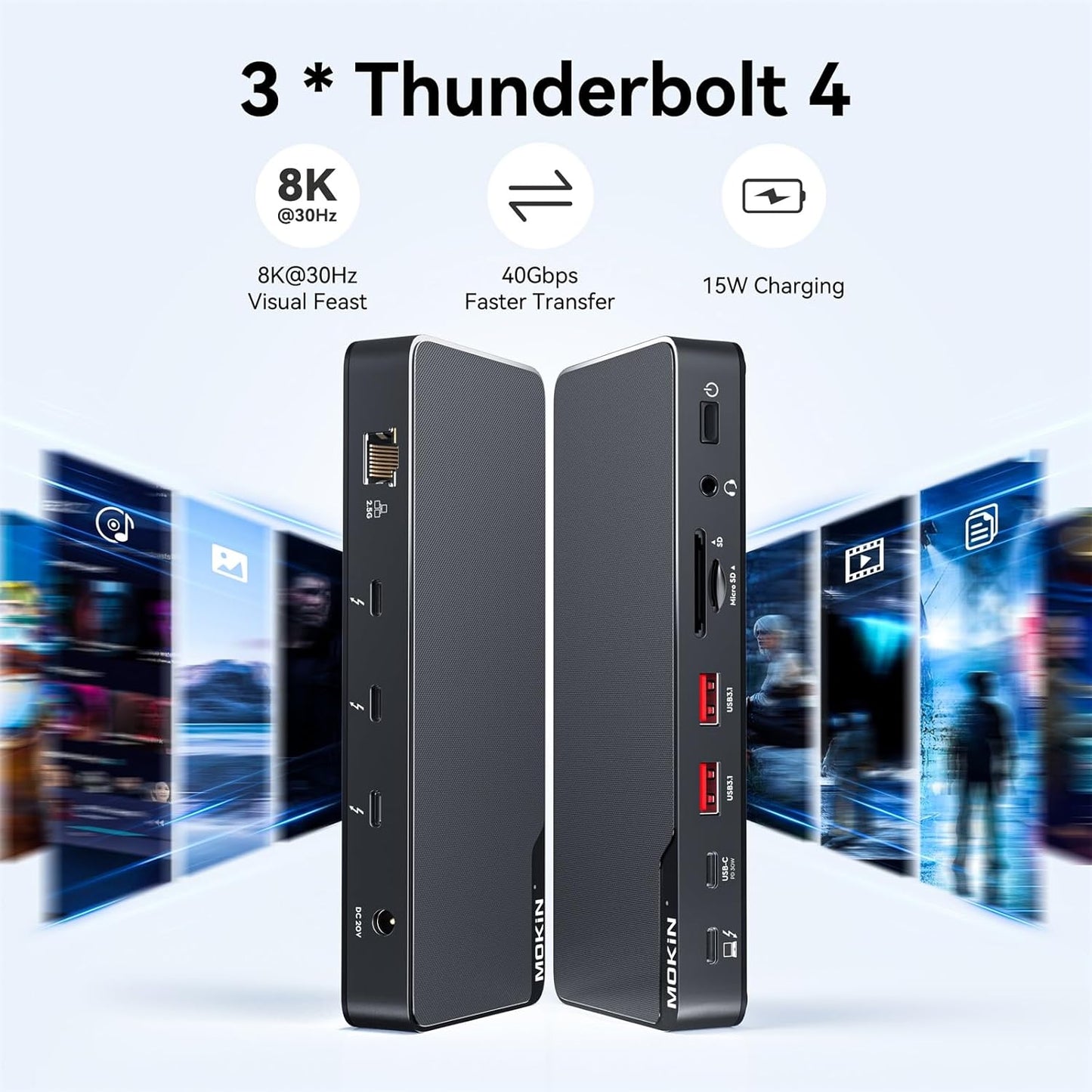 Mokin Thunderbolt 4. 12 in 1 Docking Station
