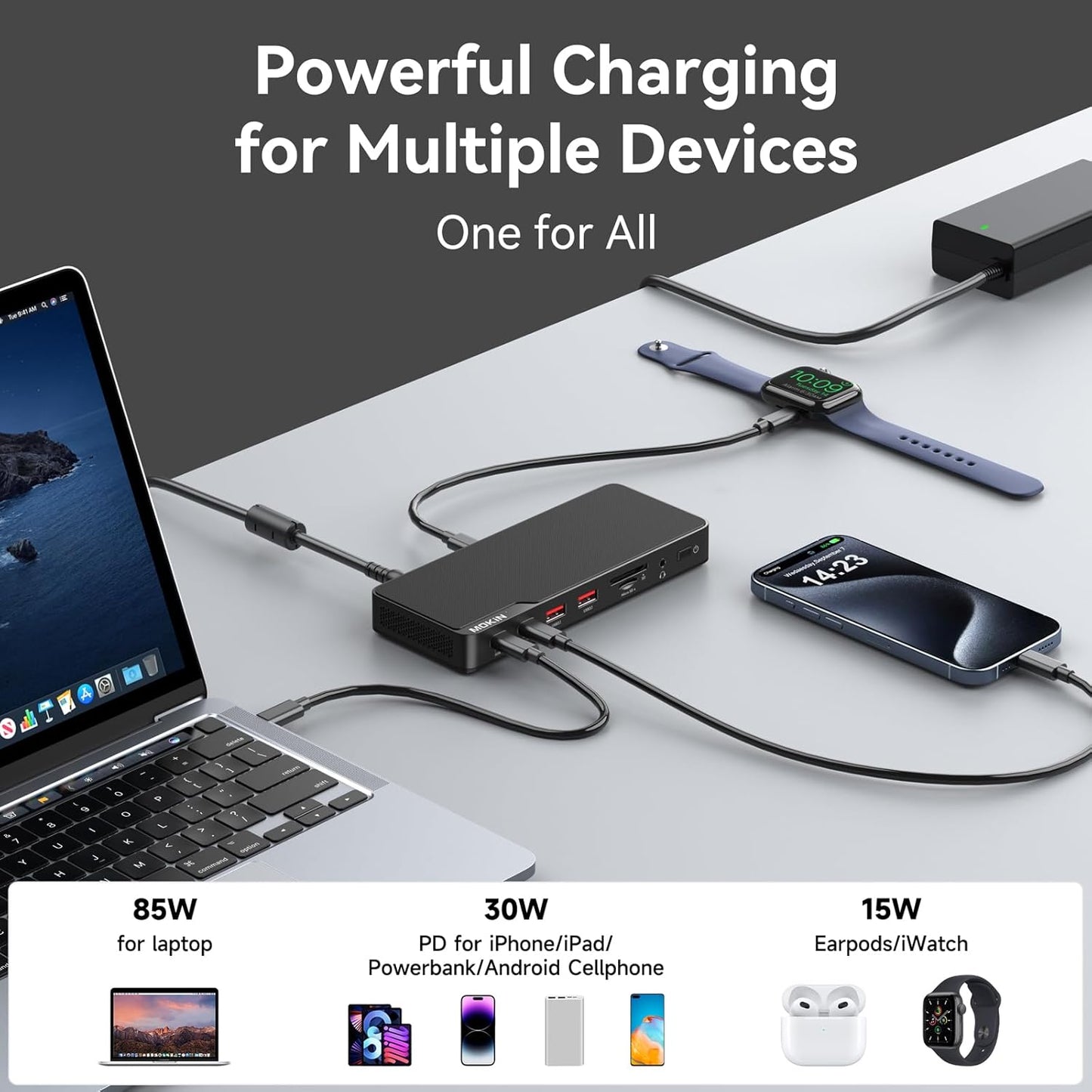 Mokin Thunderbolt 4. 12 in 1 Docking Station