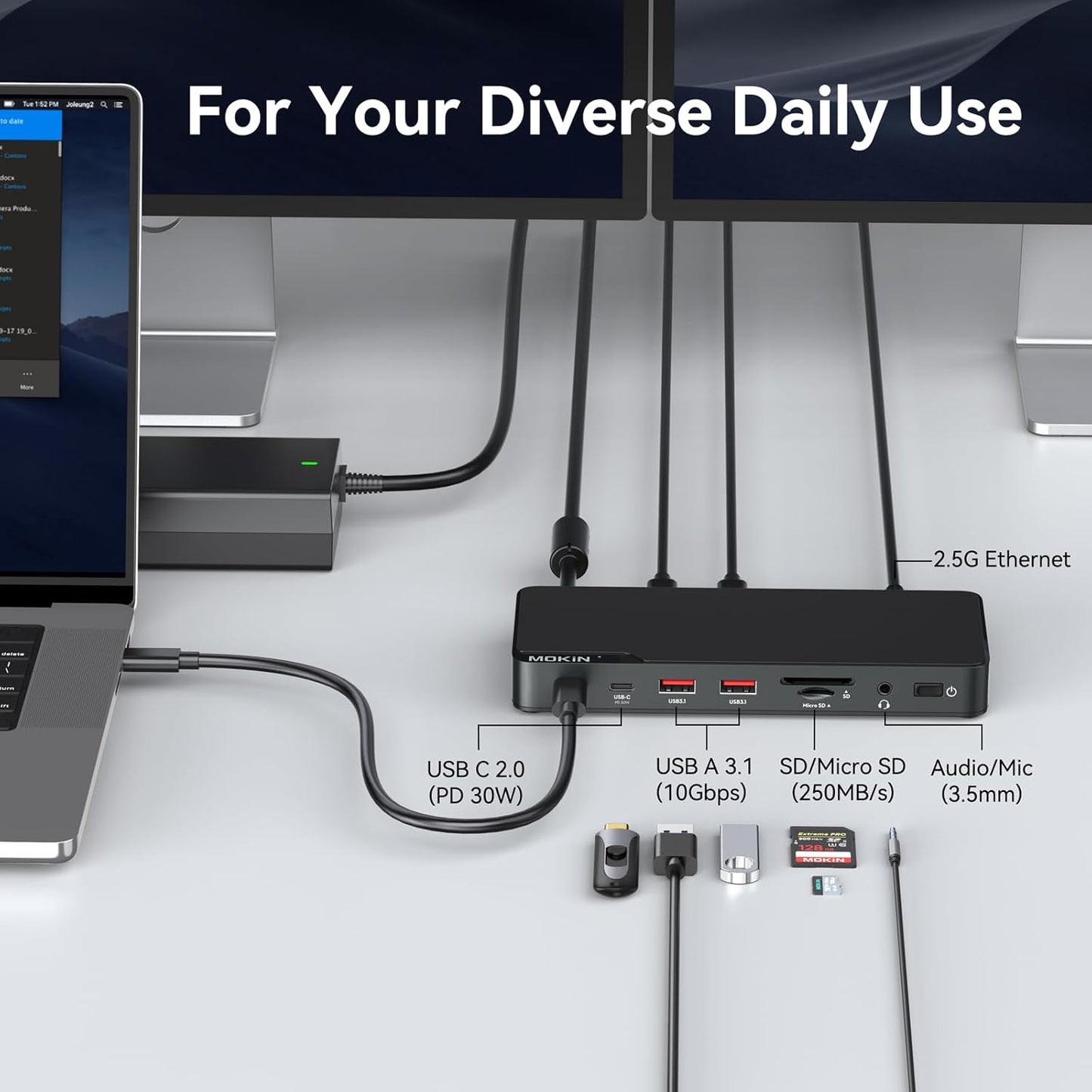 Mokin Thunderbolt 4. 12 in 1 Docking Station