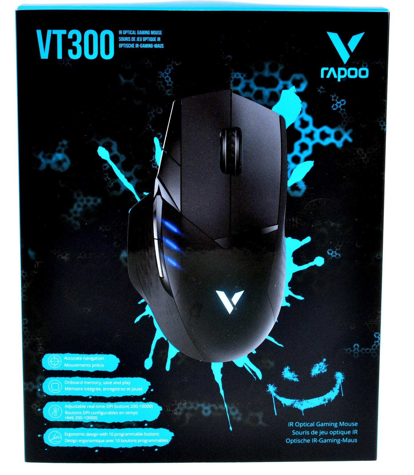 Rapoo VT300 RGB Wired Gaming Mouse 6200 DPI 10 Programmable Buttons Adjustable