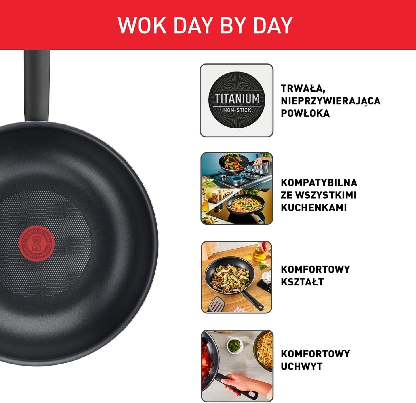 Tefal Day by Day 28cm Wok Pan