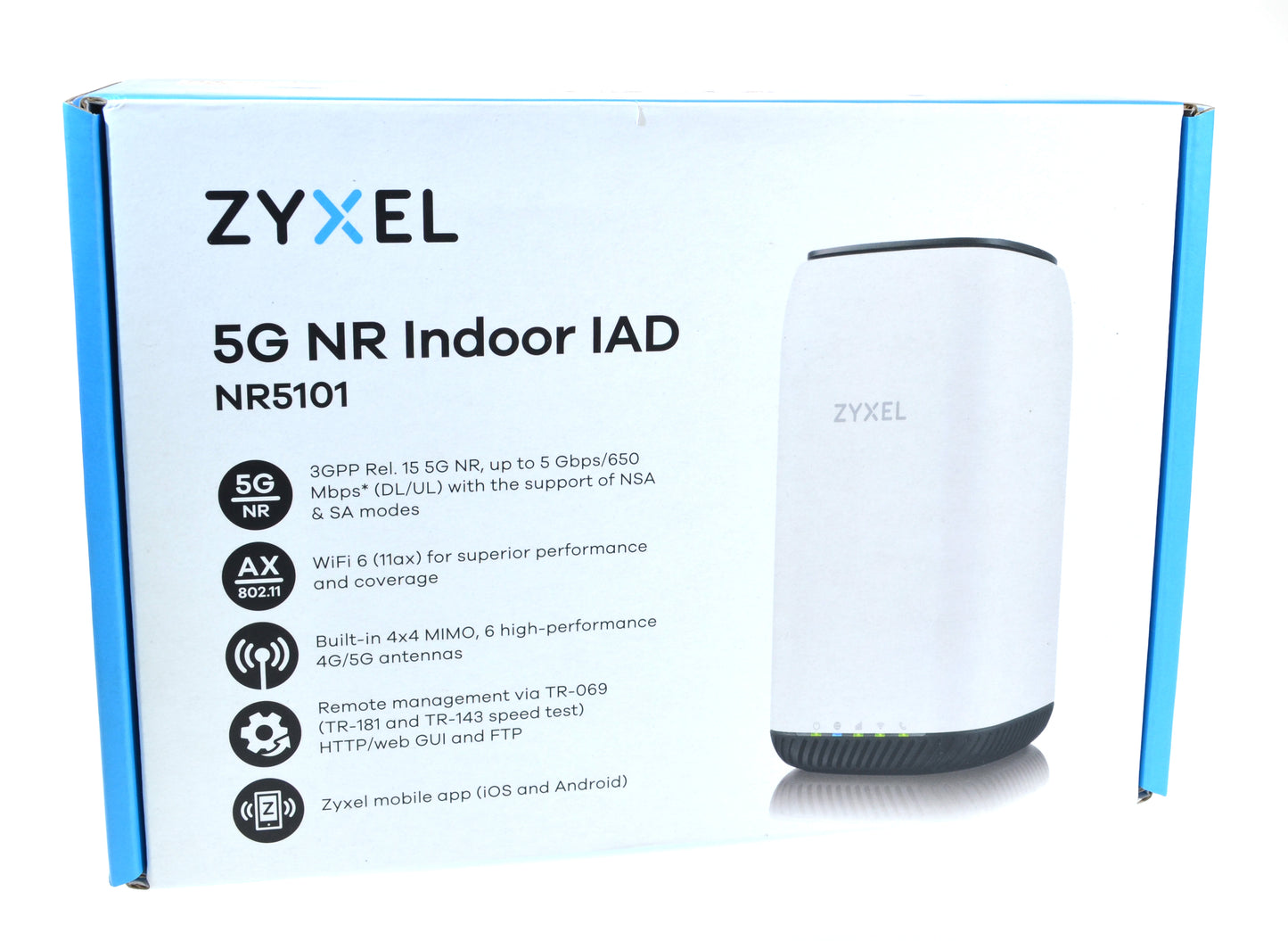 Zyxel NR5101 5G WiFi 6 Router AX1800 Nano Sim Unlocked 4 LAN Port 5Gbps